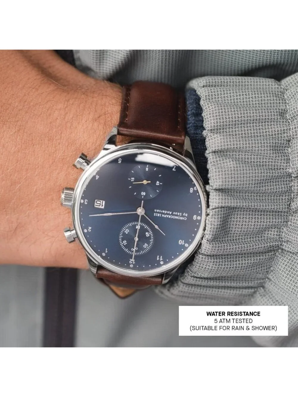 About Vintage 1815 Chronograph Mens Watch Stainless Steel Analog Waterproof
